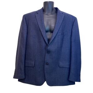 Ralph Lauren Houndstooth Blue Multicolor Sports Blazer Suit 48R Fully Lined